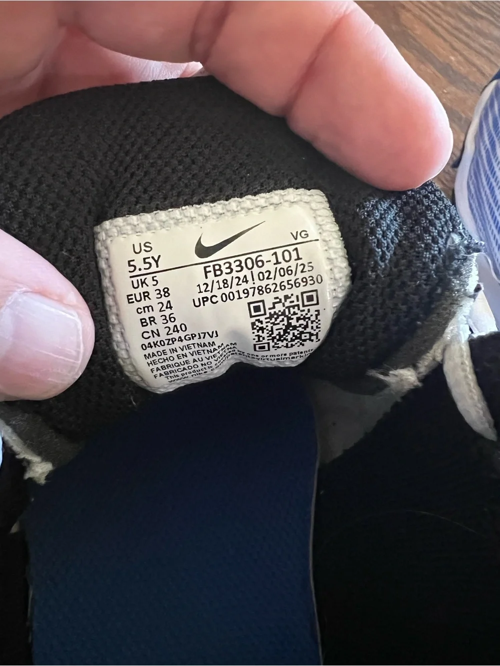 Nike Kids White and Blue Football Cleats